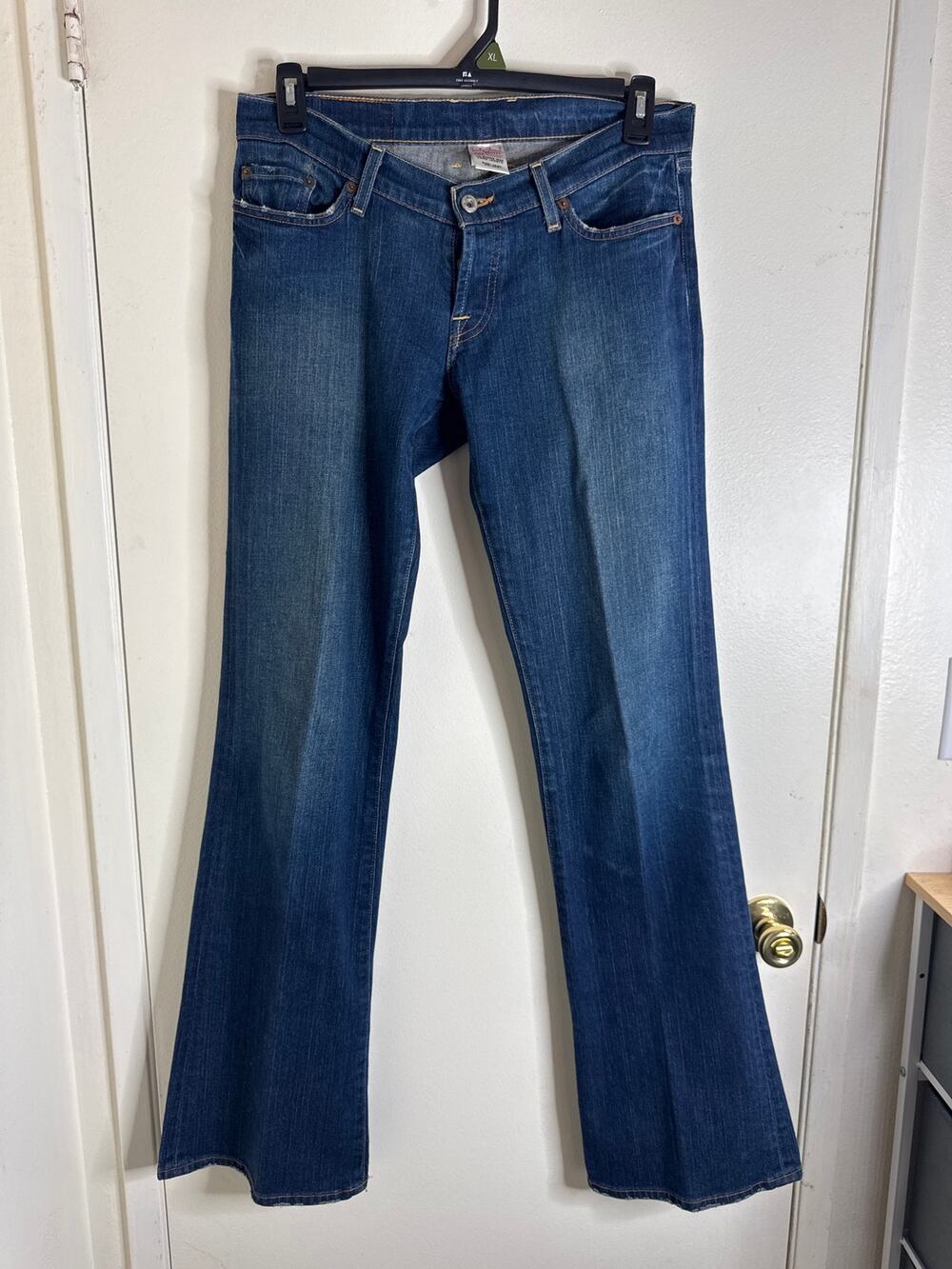 VTG Y2K Lucky Brand Lil Maggie Flared Jeans - Long Length Cut Size 30 Low Rise